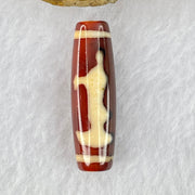 Natural Powerful Tibetan Old Oily Red and Yellowish White Agate Guan Yin Dzi Bead Heavenly Master (Tian Zhu) 观音天诛 8.04g 38.2 by 11.6mm - Huangs Jadeite and Jewelry Pte Ltd