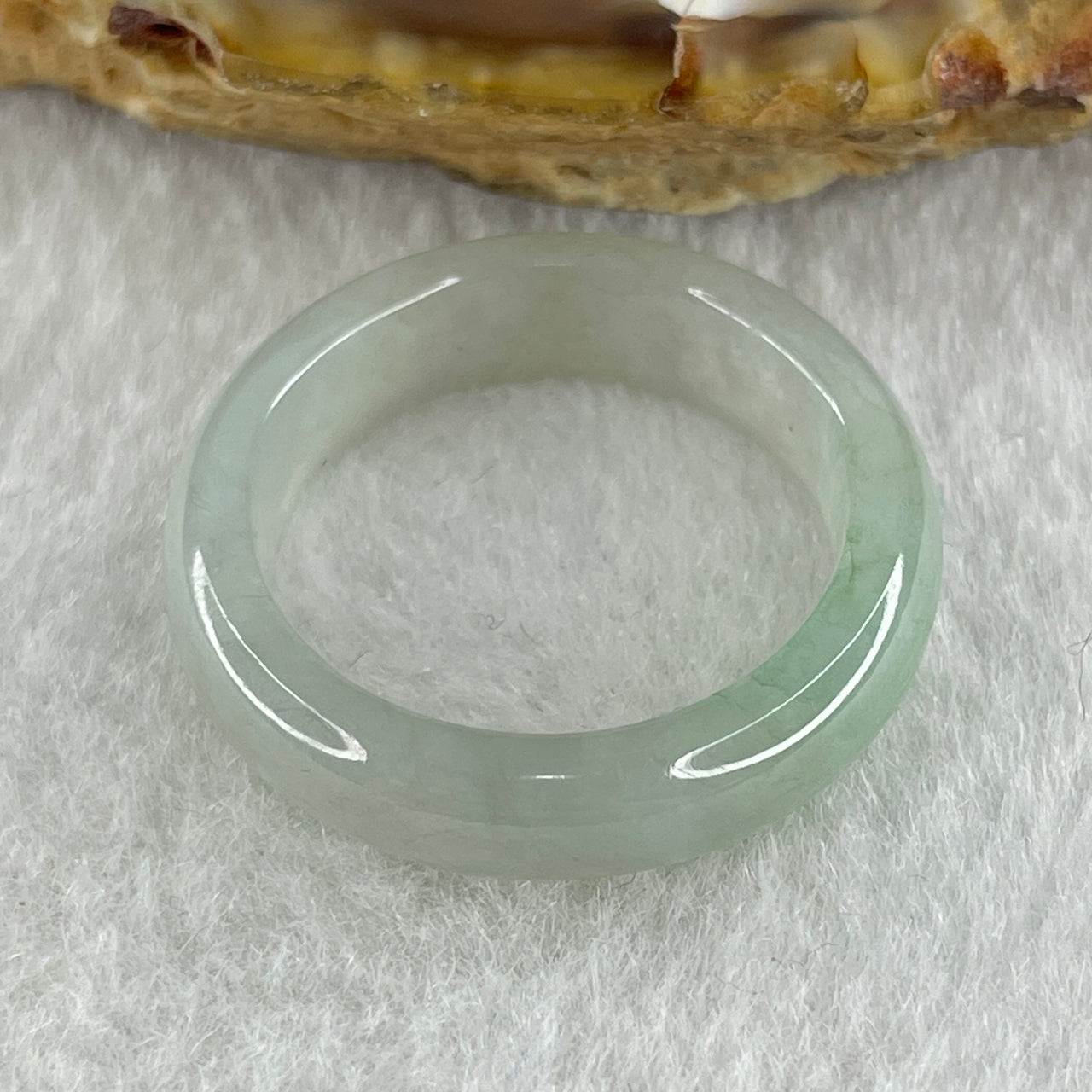 Type A Natural Faint Green Jadeite Ring 3.45g 5.5 by 3.3mm US 8.4 HK 18.5 (Slight Internal Line) - Huangs Jadeite and Jewelry Pte Ltd
