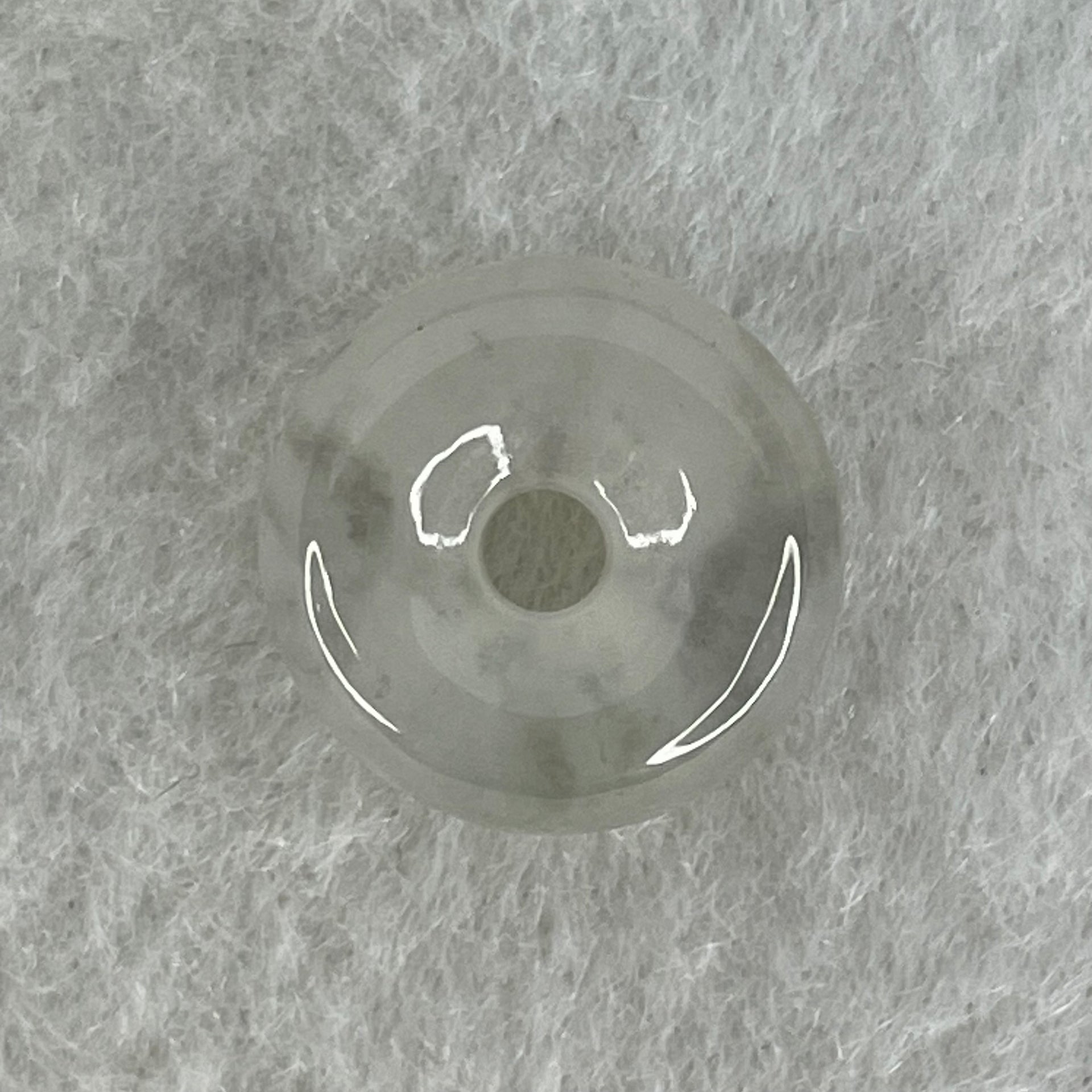 Type A Semi Icy Light Lavender With Wuji Grey Spots Jadeite Ping An Kou Charm/Pendant 2.03g 12.4 by 6.4mm - Huangs Jadeite and Jewelry Pte Ltd