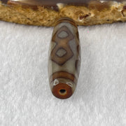 Natural Powerful Tibetan Old Oily Agate 6 Eye with 4 Eye Vajra Dzi Bead Heavenly Master (Tian Zhu) 六眼加四眼金刚杵天诛 7.68g 39.6 by 11.3mm - Huangs Jadeite and Jewelry Pte Ltd