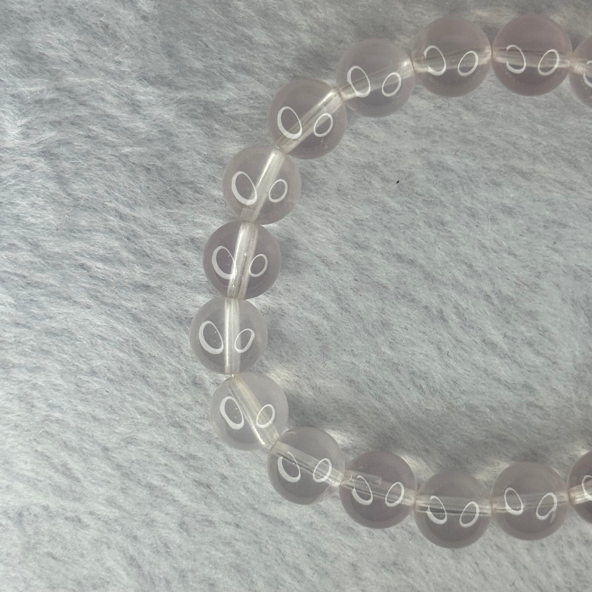 Natural Rose Quartz Beads Bracelet 天然玫瑰石英珠手链 23.44g 16.5cm 9.4mm 21 Beads - Huangs Jadeite and Jewelry Pte Ltd