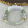 Type A Lavender and Green Lotus Glower Bracelet 31.66g 44.2 by 14.6 by 11.9 mm 9.8mm 6 Beads - Huangs Jadeite and Jewelry Pte Ltd