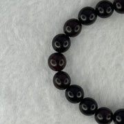 Natural Indian Small Leaf Zitan Rose Wood Beads Bracelet 天然小叶紫檀手链 6.16g 14.5cm 8.0mm 22 Beads - Huangs Jadeite and Jewelry Pte Ltd