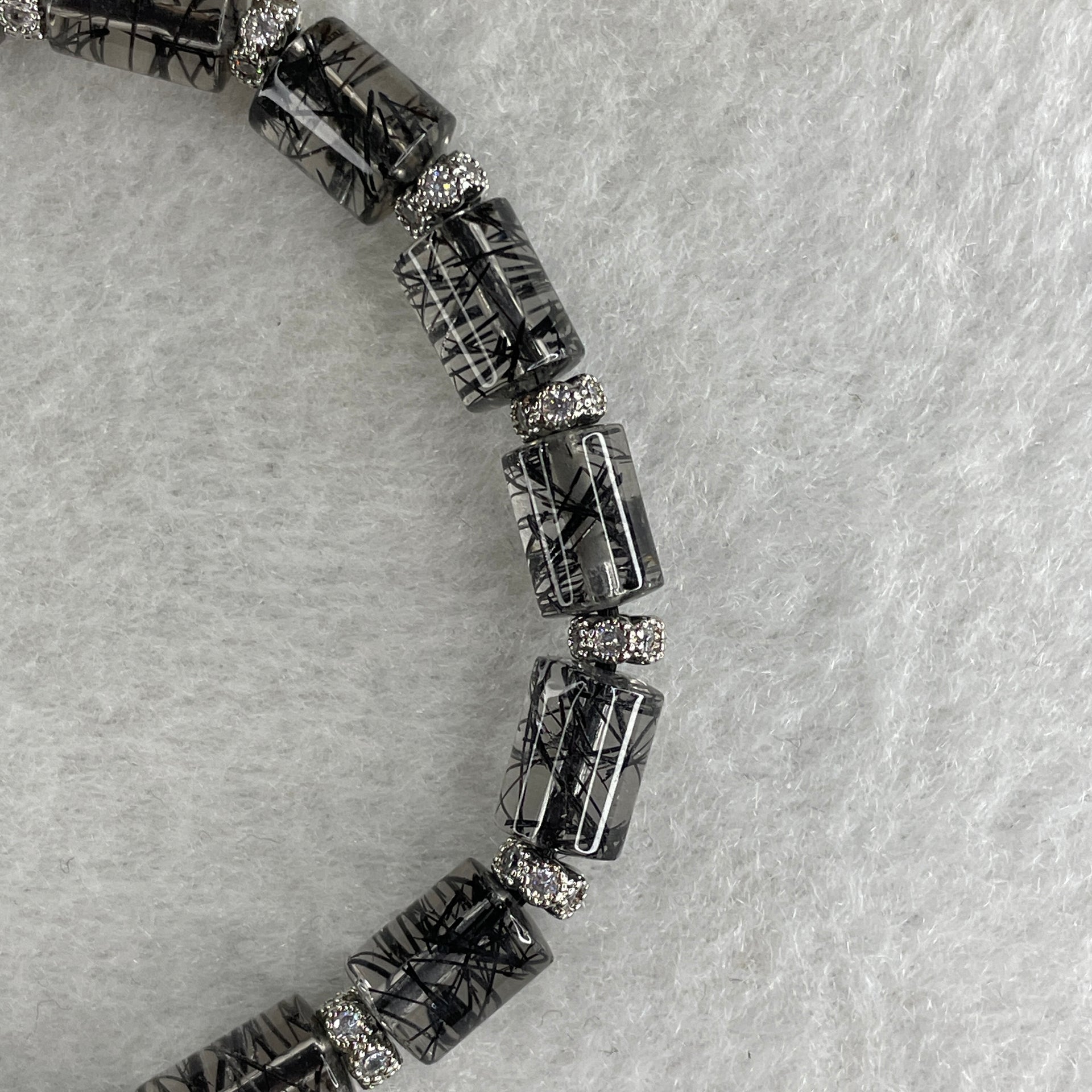 Natural Black Rutilated Quartz Lulu Tong Bracelet 16.33g 16.5cm 6.4mm 17 Lulu Tong - Huangs Jadeite and Jewelry Pte Ltd