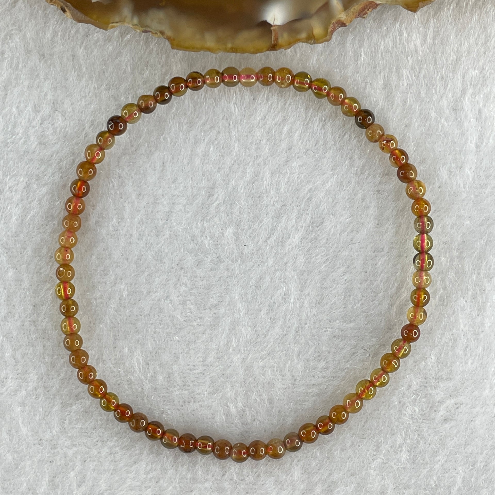 Natural Yellow Tourmaline Crystal Beads Bracelet 2.69g 16cm 3.2mm 66Beads - Huangs Jadeite and Jewelry Pte Ltd