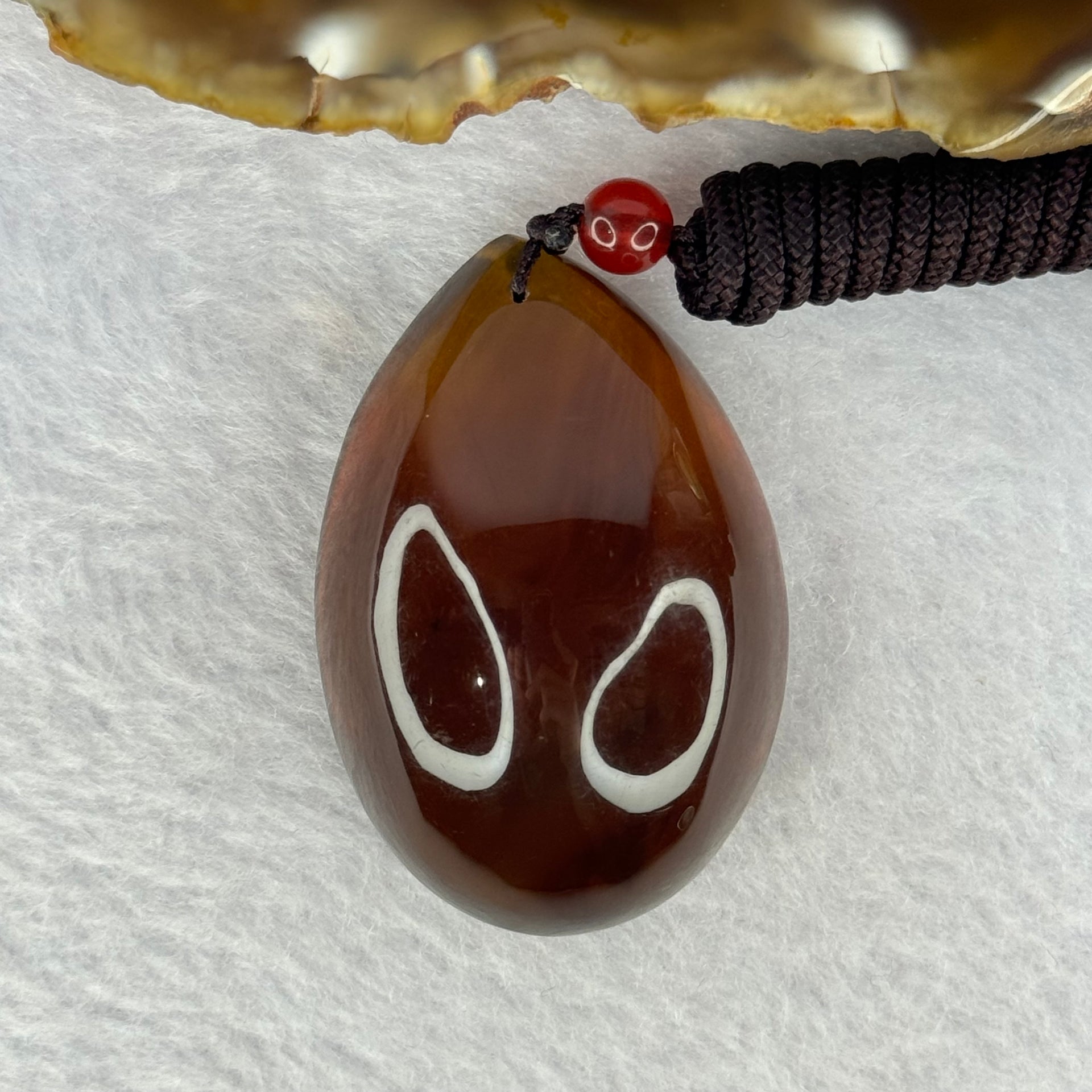 Natural Cognac with Red Amber Teardrop Shape Pendent 14.81g 44.9 by 30.5 by 19.0mm - Huangs Jadeite and Jewelry Pte Ltd