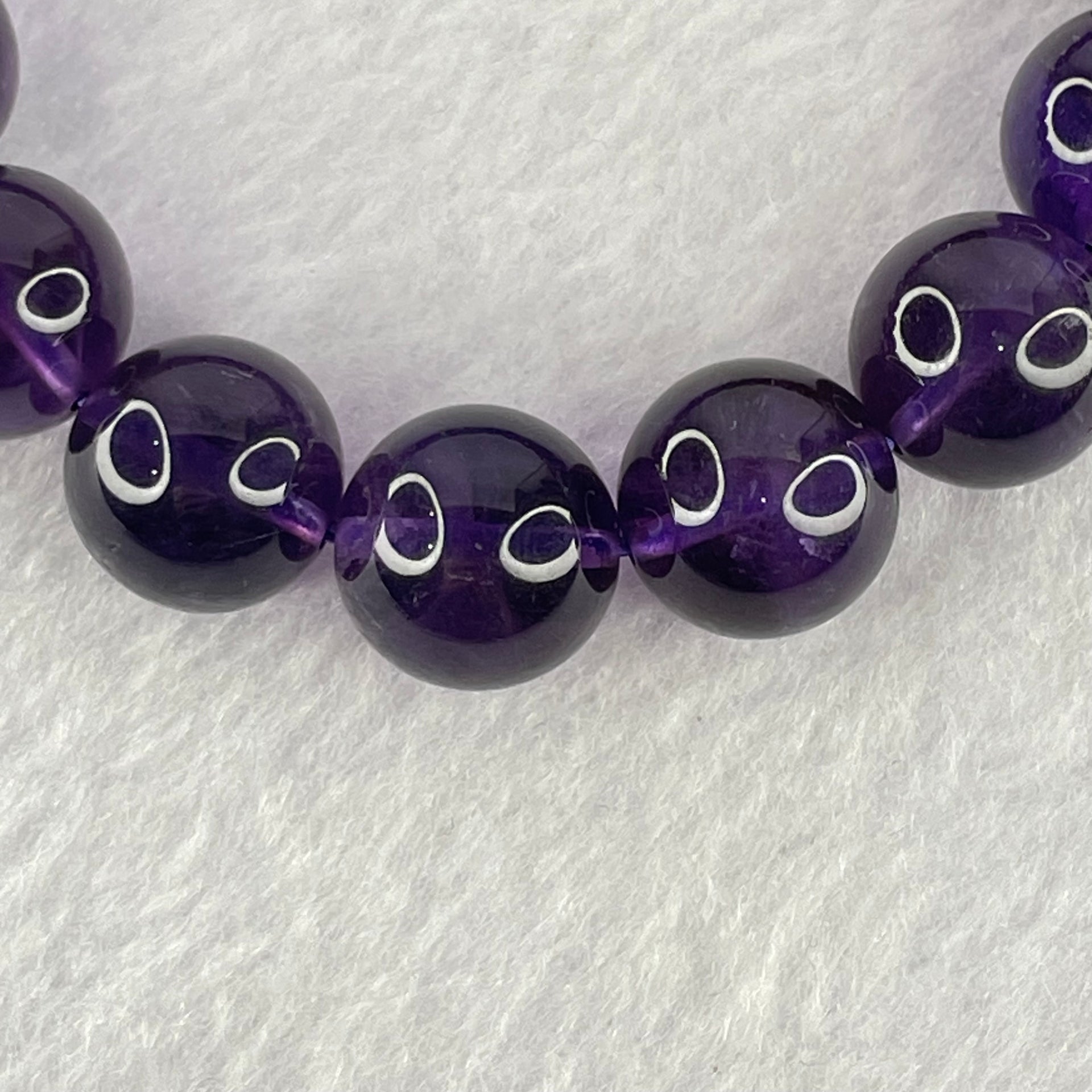 Very Good Grade Natural Amethyst Bracelet 46.78g 18.5cm 13.0mm 17 Beads - Huangs Jadeite and Jewelry Pte Ltd