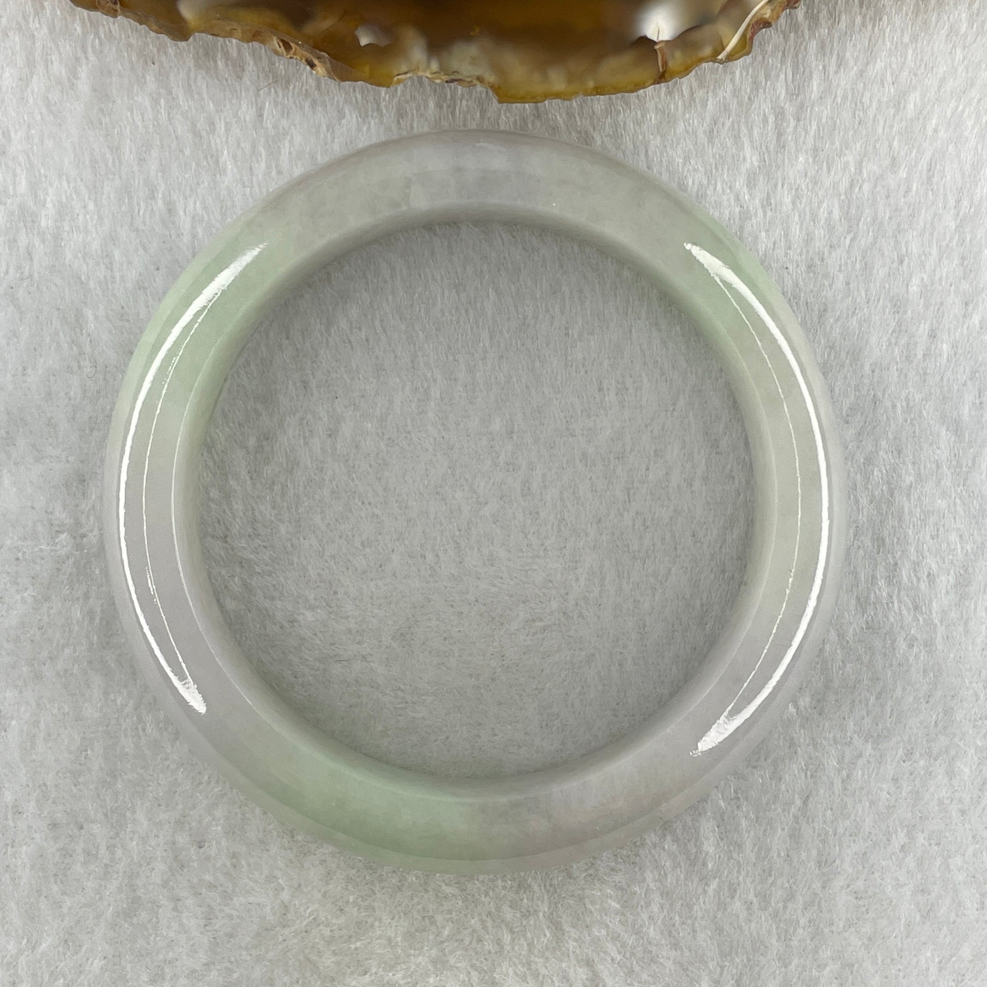 Natural Type A Jelly Light Lavender Light Green Jadeite Bangle 57.44g Inner Diameter 52.8mm 13.9 by 8.4mm (Slight External Line) - Huangs Jadeite and Jewelry Pte Ltd