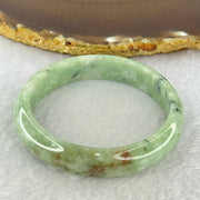 Type A Green and Dark Green Brown Piao Hua Jadeite Bangle Internal Diameter 53.7mm 39.34g 12.5 by 6.4mm (Slight External Rough + Slight Internal Lines) - Huangs Jadeite and Jewelry Pte Ltd