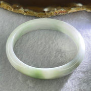 Type A Faint Lavender Green Jadeite Bangle Internal Diameter 55.6mm 36.96g 12.4 by 6.4mm (Internal Lines) - Huangs Jadeite and Jewelry Pte Ltd
