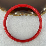 Natural Red Cinnabar Bangle with Inscription 28.10g Internal Diameter 63.4mm 9.4 by 6.0mm - Huangs Jadeite and Jewelry Pte Ltd