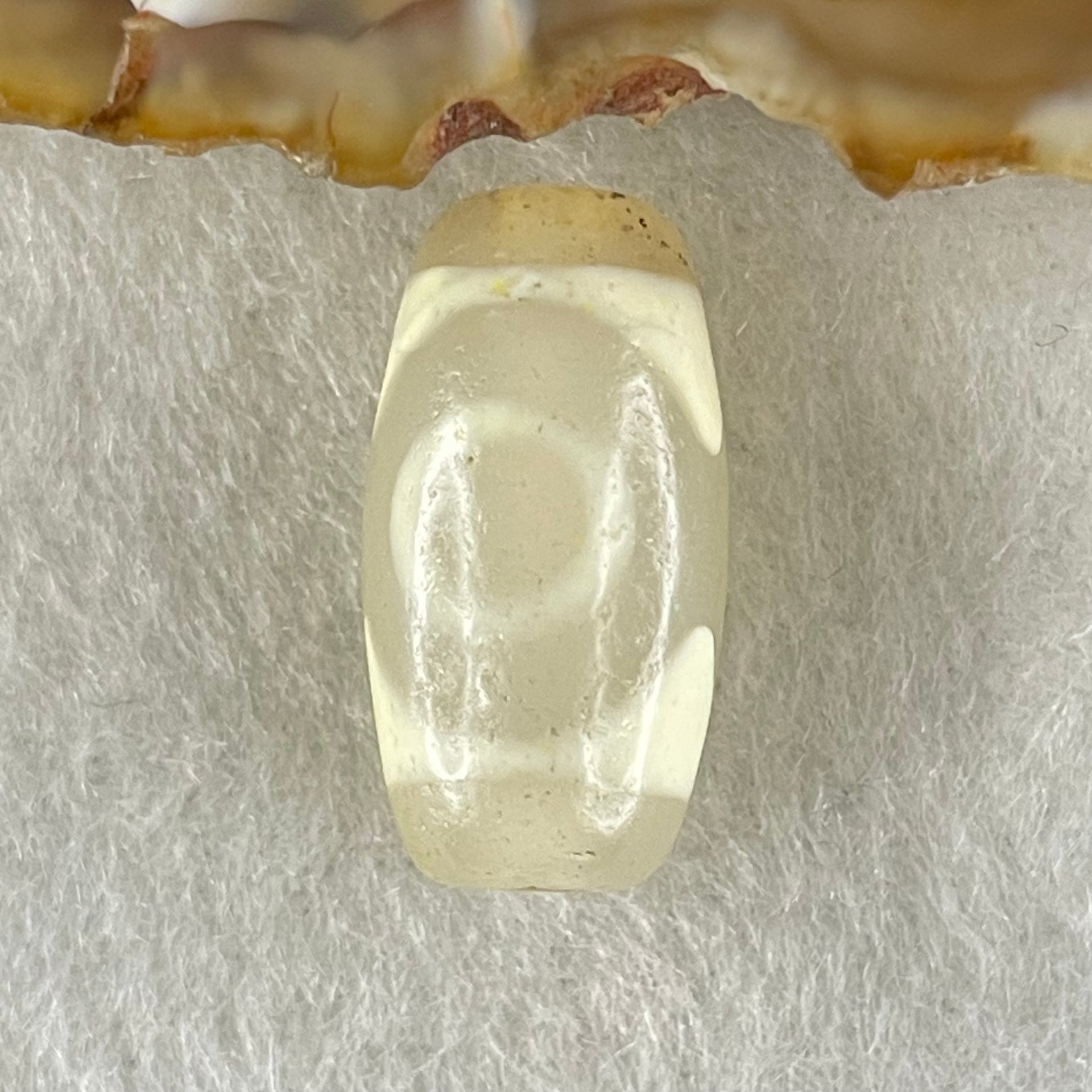 Natural Powerful Tibetan Old Oily Agate 3 Eyes Dzi Bead Heavenly Master (Tian Zhu) 三眼天诛 3.25g 20.0 by 10.6mm - Huangs Jadeite and Jewelry Pte Ltd