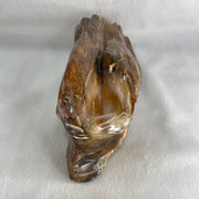 Natural Fossilised Petrified Wood Tower with Wooden Stand Display 1383.4g 190.0 by 124.2 by 105.4 mm - Huangs Jadeite and Jewelry Pte Ltd