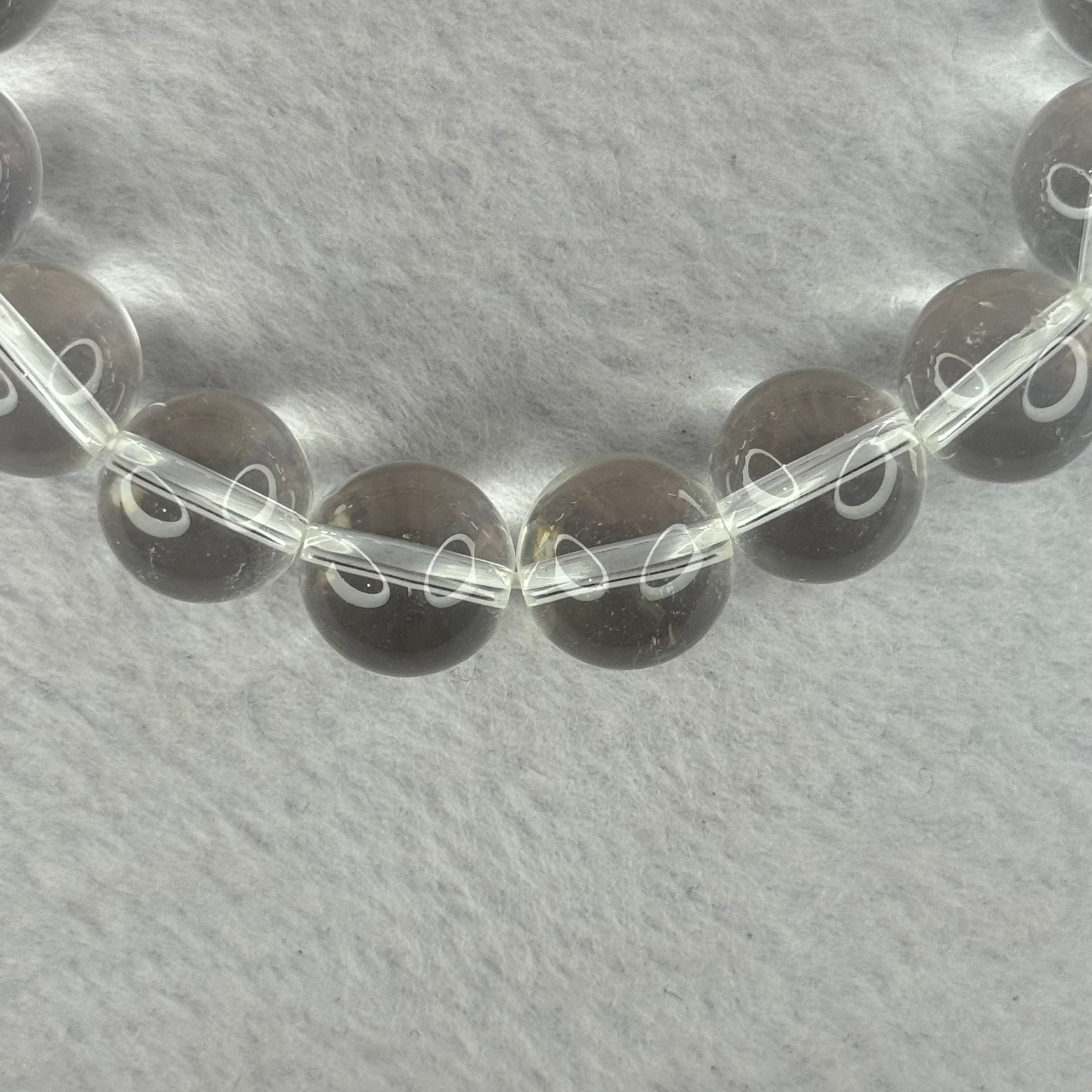 Natural Clear Quartz Beads Bracelet 天然白水晶手链 45.88g 17.5cm 12.9mm 16 Beads - Huangs Jadeite and Jewelry Pte Ltd