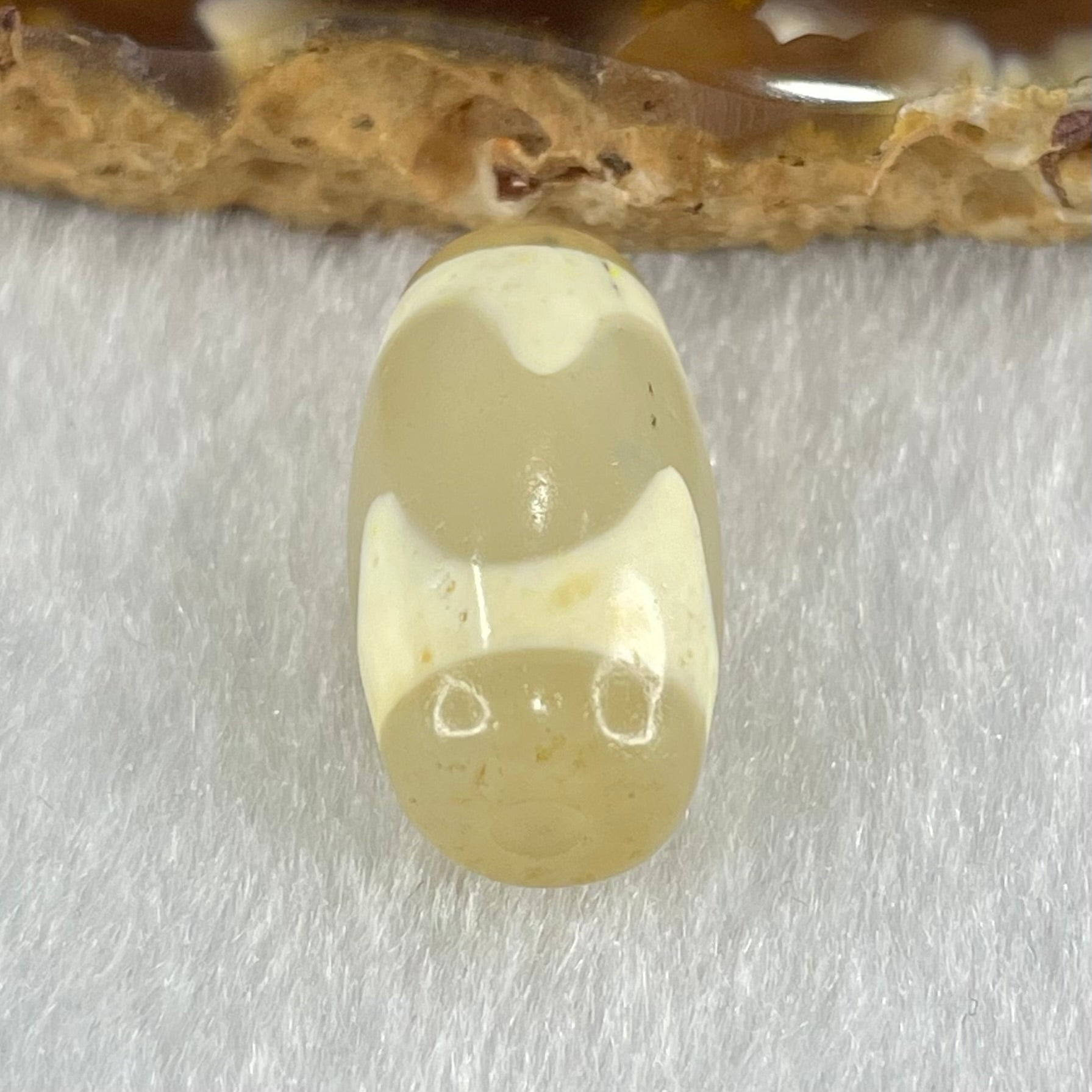 Natural Powerful Tibetan Old Oily Agate Tiger Tooth Daluo Dzi Bead Heavenly Master (Tian Zhu) 虎呀天诛 3.12g 19.8 by 10.4mm - Huangs Jadeite and Jewelry Pte Ltd