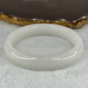 Natural White Jade Crystal Bangle 52.73g Internal Diameter 60.3mm 14.2 by 8.4mm - Huangs Jadeite and Jewelry Pte Ltd
