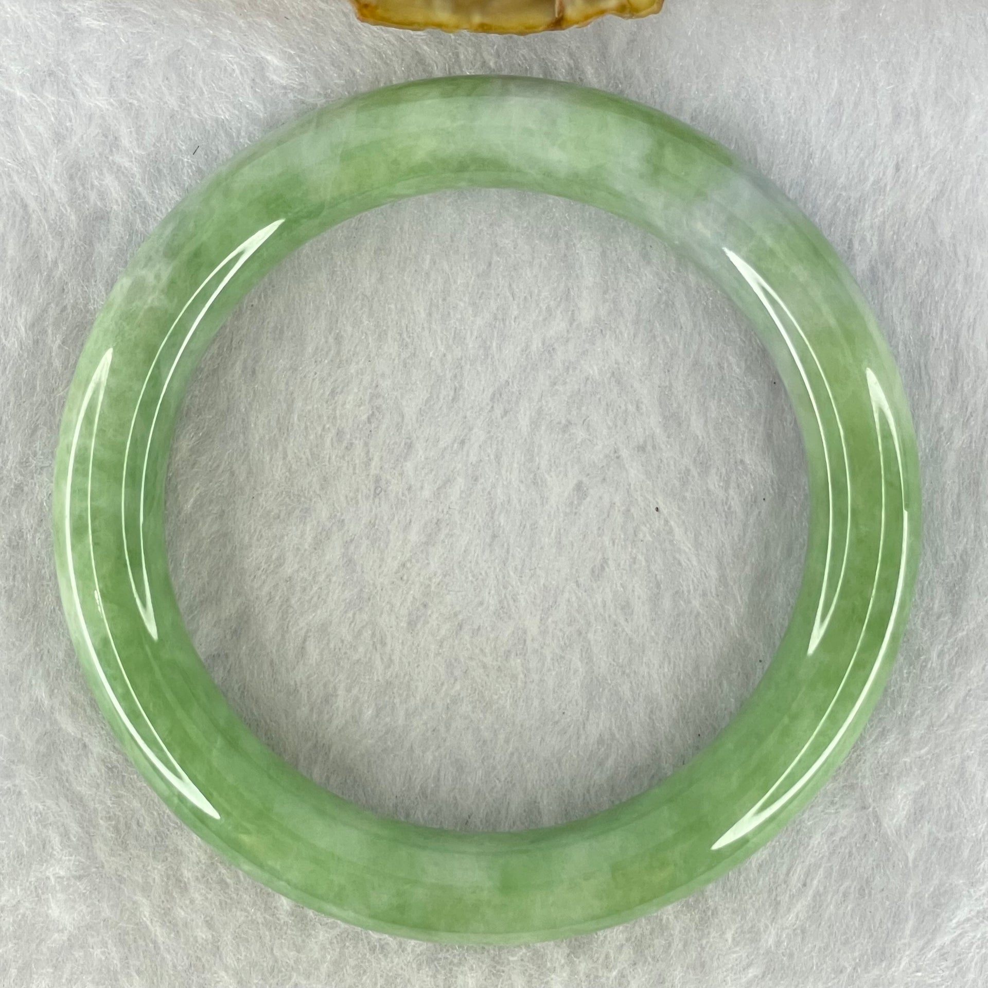 Type A Green with Lavender Jadeite Bangle Internal Diameter 53.8mm 50.57g 10.2 by 9.5mm (Very Slight Internal Line) - Huangs Jadeite and Jewelry Pte Ltd