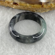 Type A Translucent Grey Wuji with Green Piao Hua Jadeite Ring 3.39g 6.4 by 3.4mm US 8.25 HK 18.2 ( Close to Perfect ) - Huangs Jadeite and Jewelry Pte Ltd
