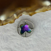 Natural Meteorite Spinning Purple with Yellow Color Butterfly Charm in S925 Silver 1.74g 13.1 by 6.0mm - Huangs Jadeite and Jewelry Pte Ltd