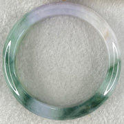 Type A Jelly Bright Lavender with Dark Blueish Green Piao Hua Jadeite Bangle 47.66g Internal Diameter 51.2mm 12.8 by 8.4mm (Very Slight Internal Line) - Huangs Jadeite and Jewelry Pte Ltd