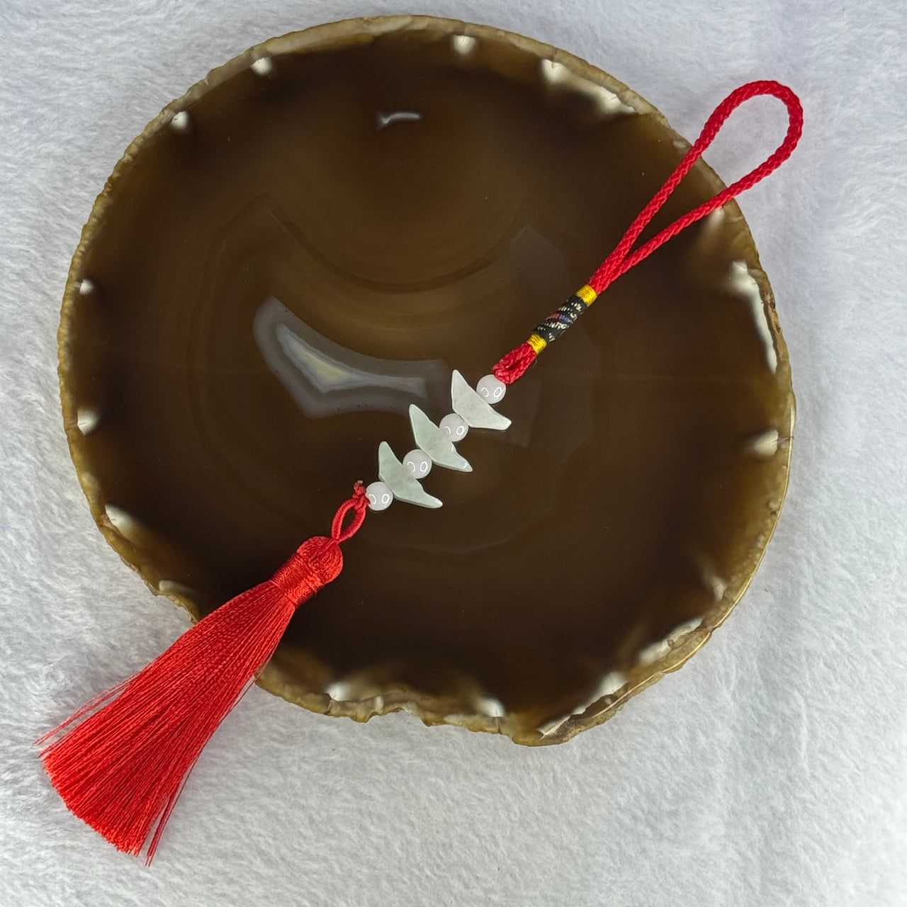 Type A Lavender and Green Jadeite Ingot Yuan Bao Set of 3 Decor 8.40g 18.4 by 5.6mm by 9.2mm - Huangs Jadeite and Jewelry Pte Ltd