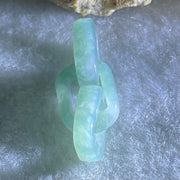 Type A Blueish Green with Faint White Jadeite Rolo Link Chain for Setting 2.43g 14.6 by 10.5 by 3.3mm - Huangs Jadeite and Jewelry Pte Ltd