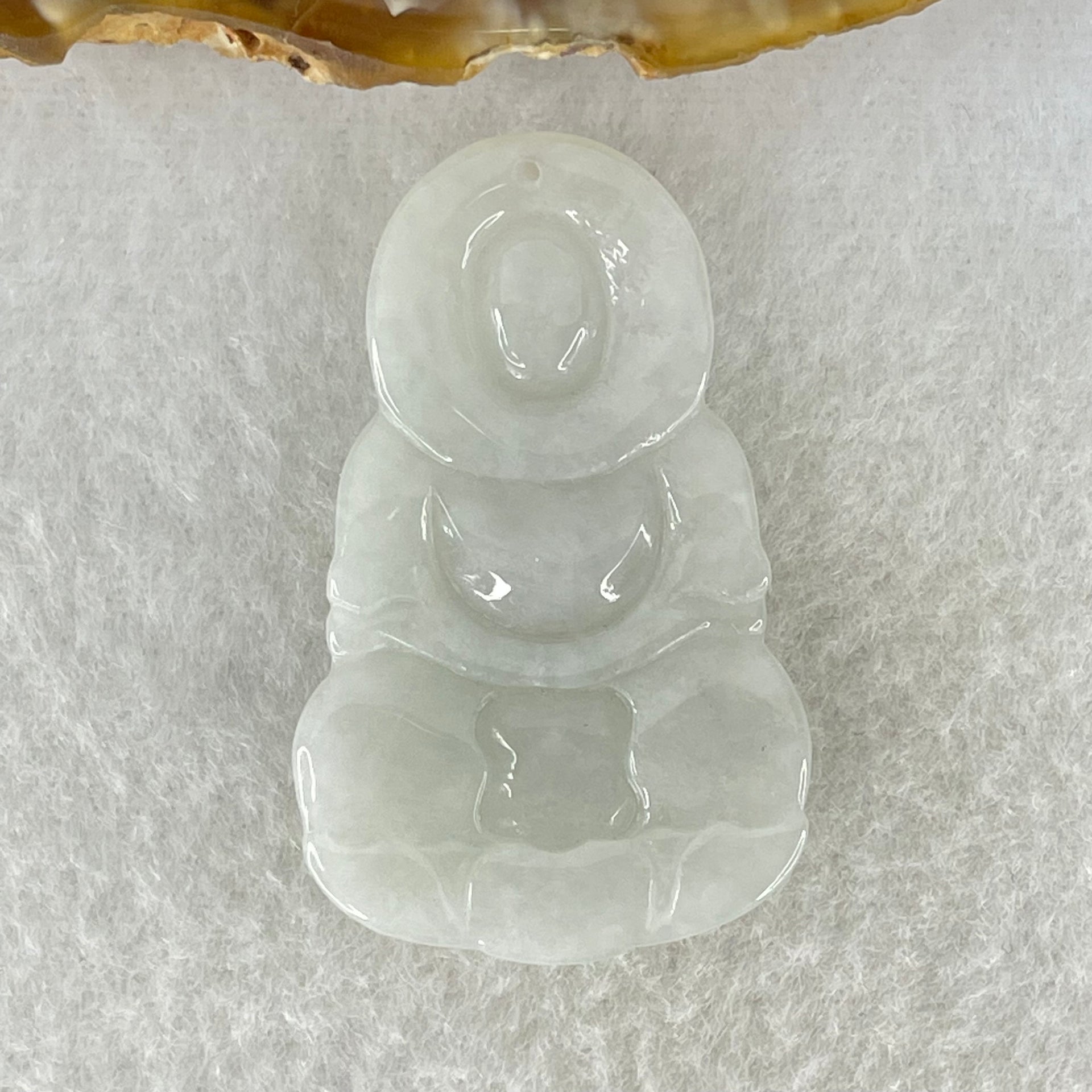 Type A Green Jadeite Guan Yin Pendant 8.30g  41.0 by 25.5 by 5.1mm - Huangs Jadeite and Jewelry Pte Ltd