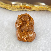 Brown Goldstone Pixiu Charm 13.46g 37.5 by 19.9 by 12.5mm - Huangs Jadeite and Jewelry Pte Ltd