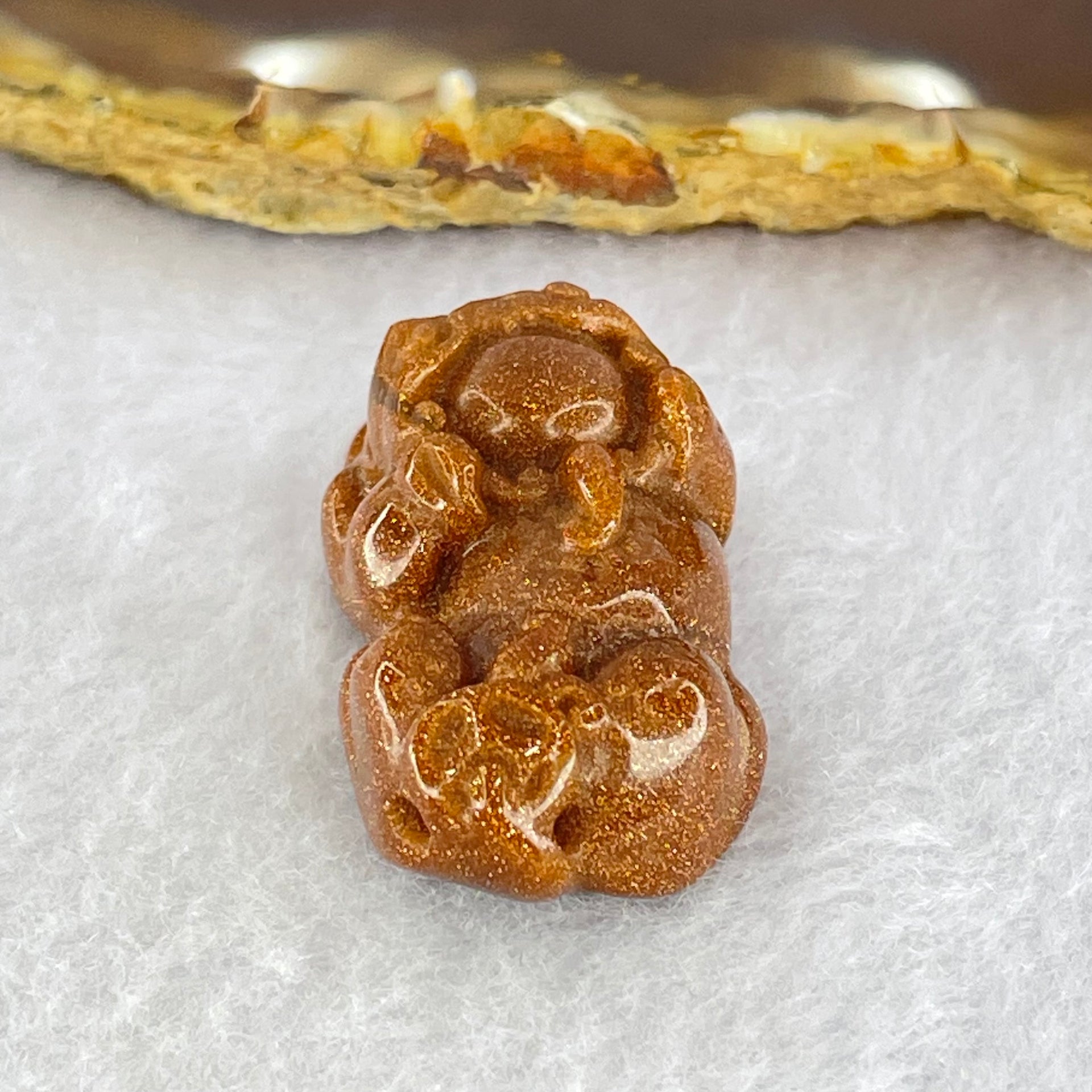 Brown Goldstone Pixiu Charm 13.46g 37.5 by 19.9 by 12.5mm - Huangs Jadeite and Jewelry Pte Ltd