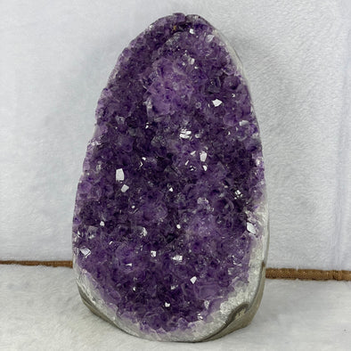 Good Grade Amethyst Cave Display with Wooden Stand 3,557.3g 190.0 by 132.4 by 127.0 mm - Huangs Jadeite and Jewelry Pte Ltd