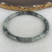 Natural Type A Wuji Grey Jadeite Bangle | 59.3mm Inner Diameter (19.10g 5.5x6.1mm | Very Slight External Rough | Yin-Yang Harmony & Spiritual Protection) - Huangs Jadeite and Jewelry Pte Ltd
