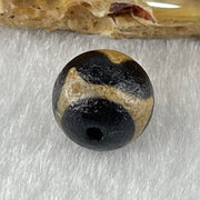 Natural Powerful Tibetan Old Oily Agate Tiger Tooth Daluo Dzi Bead Heavenly Master (Tian Zhu) 虎呀天诛 1.45g 9.9 by 10.3mm - Huangs Jadeite and Jewelry Pte Ltd