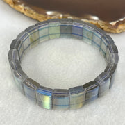 Good Grade Natural Labradorite Shou Pai Bracelet 32.387g 13.4 by 9.0mm 22 pcs - Huangs Jadeite and Jewelry Pte Ltd