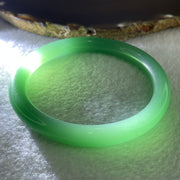Natural Green Agate Chalcedony Bangle 33.60g Inner Diameter 60.7mm 8.9 by 9.0mm (Perfect) - Huangs Jadeite and Jewelry Pte Ltd