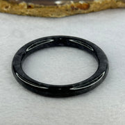 Type A Black Grey Wuji Jadeite Baby Bangle 15.03g Internal Diameter 40.8mm 6.4 by 6.5mm - Huangs Jadeite and Jewelry Pte Ltd