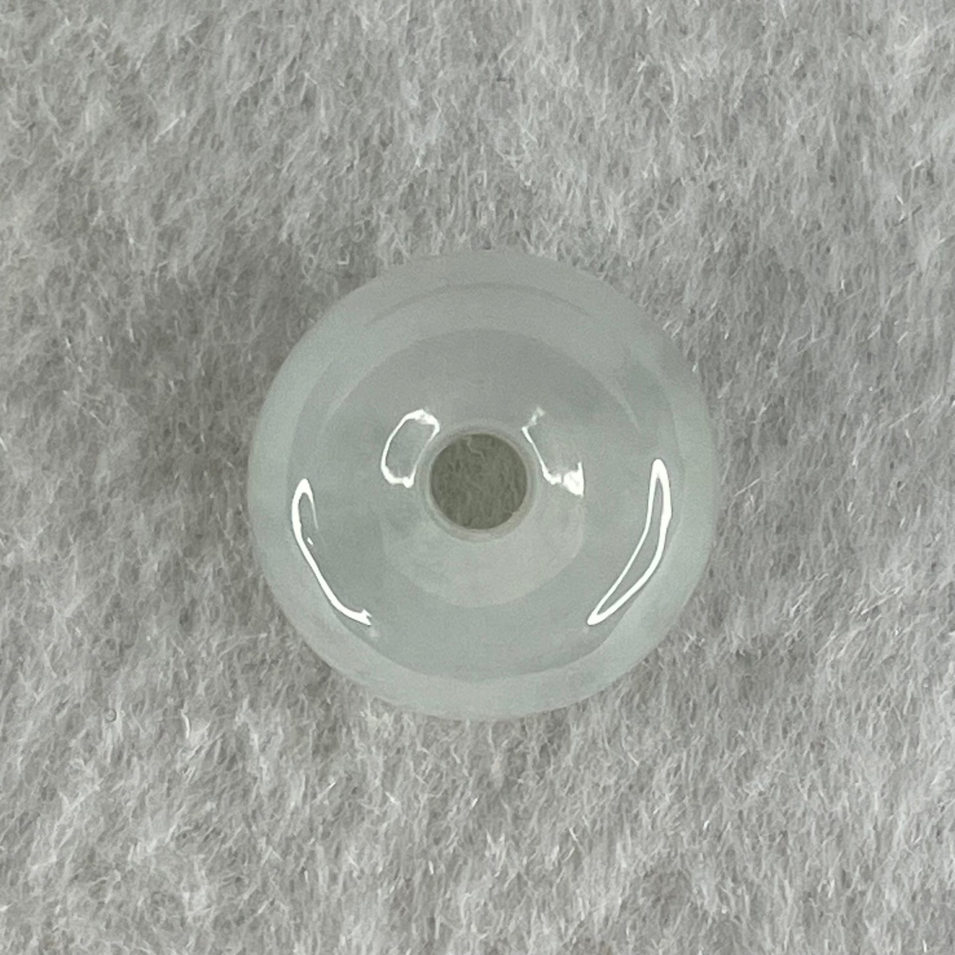 Type A Icy Jelly Faint Gren Lavender Jadeite Ping An Kou Charm/Pendant 2.48g 12.9 by 7.6mm - Huangs Jadeite and Jewelry Pte Ltd