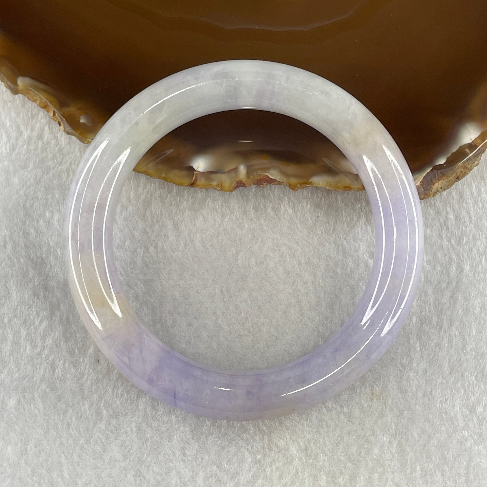 Natural Type A Intense Lavender with Green and Yellow Jadeite Bangle 51.06g Inner Diameter 53.3mm 10.3 by 10.2mm (Very Slight Internal Lines) - Huangs Jadeite and Jewelry Pte Ltd