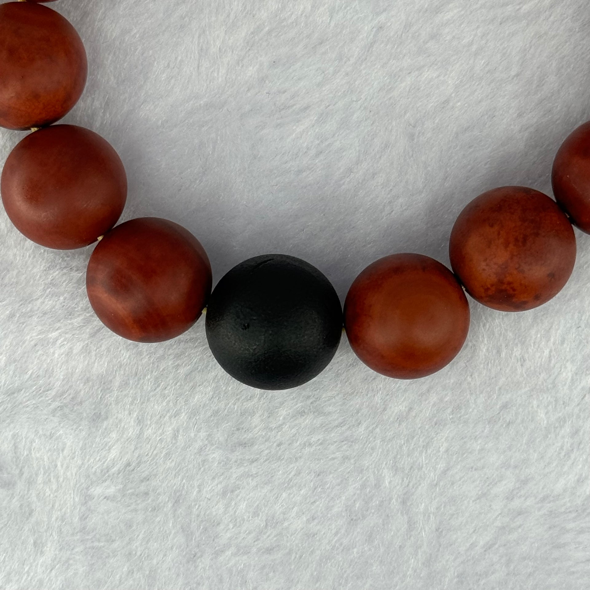 Natural Red Agate with Black Amber Beads Bracelet 54.86g 18.5cm 14.2mm 14 + 1  Black Amber Bead - Huangs Jadeite and Jewelry Pte Ltd