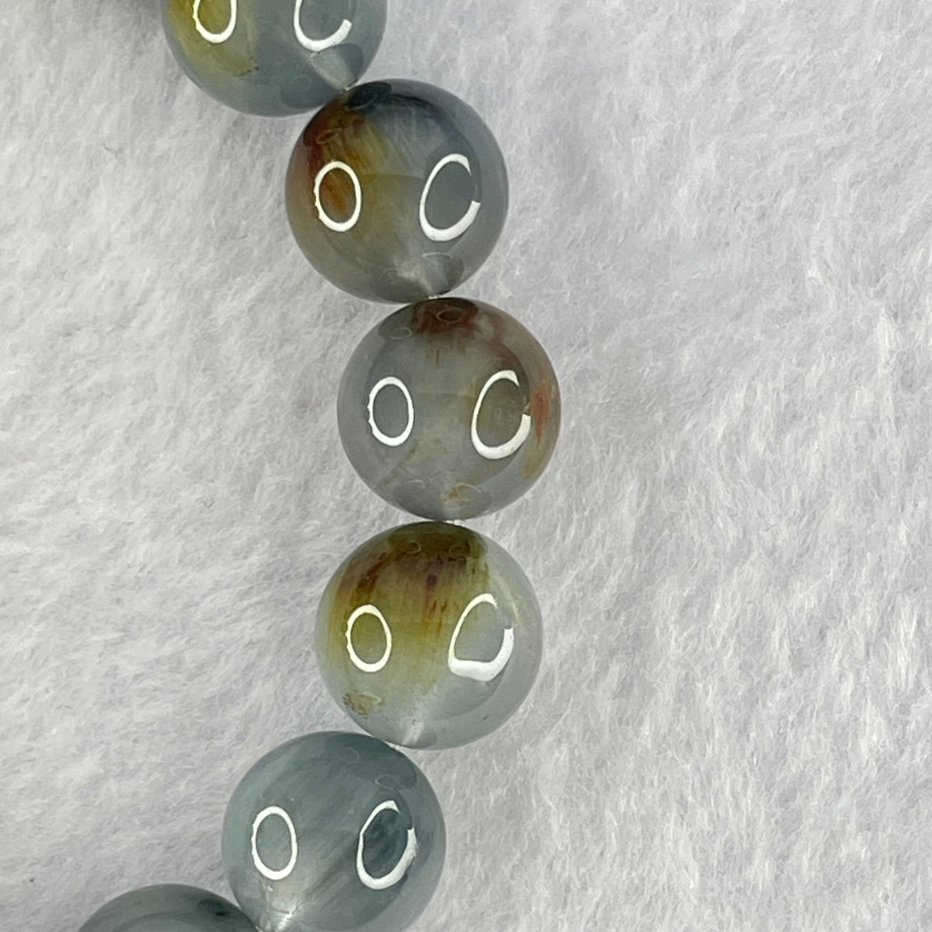 Good Grade Natural Blue Rutilated Quartz Bracelet 34.89g 17cm 11.3mm 18 Beads - Huangs Jadeite and Jewelry Pte Ltd