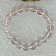 Natural Rose Quartz Beads Bracelet 天然玫瑰石英珠手链 28.99g 16.5cm 10.4mm 19 Beads - Huangs Jadeite and Jewelry Pte Ltd
