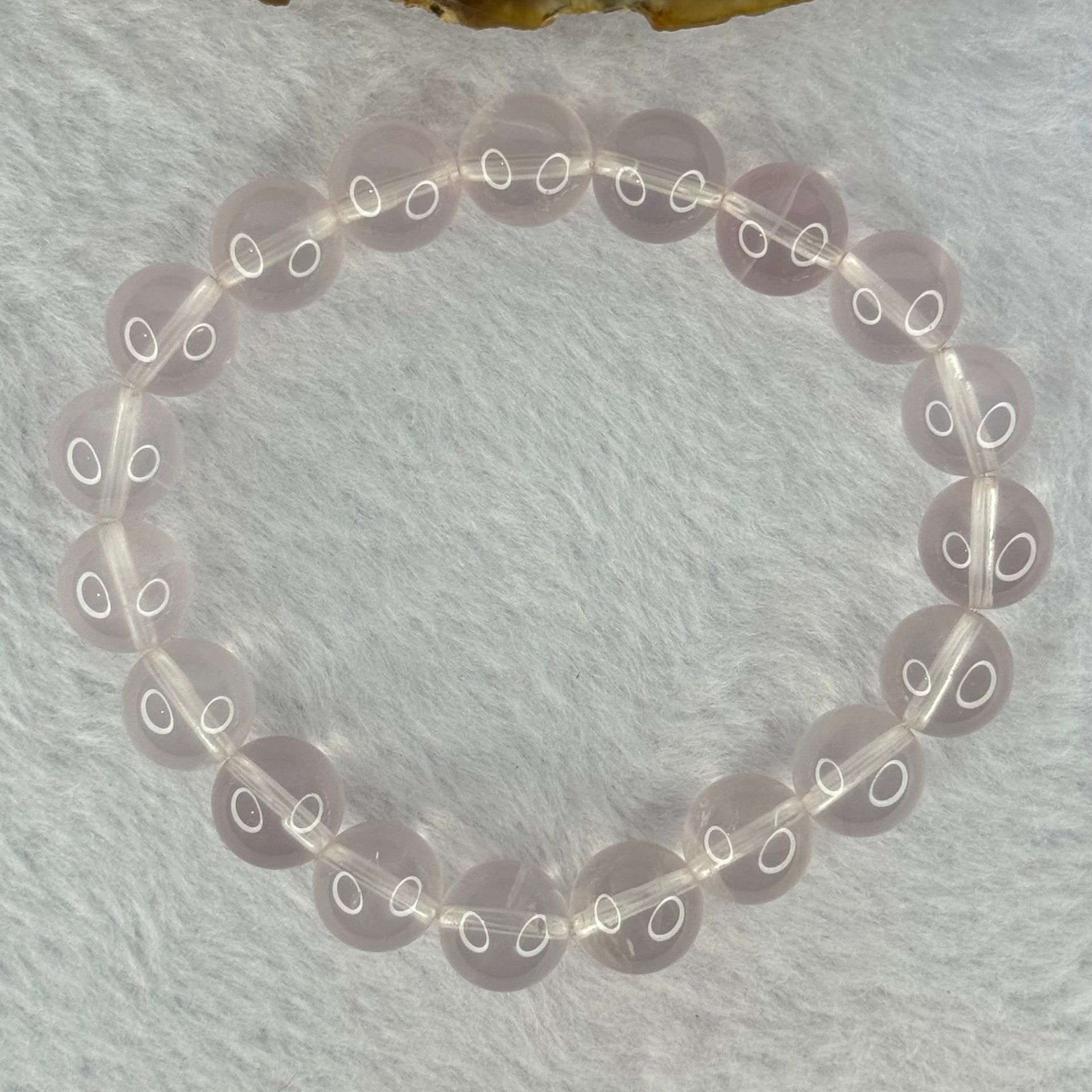 Natural Rose Quartz Beads Bracelet 天然玫瑰石英珠手链 28.99g 16.5cm 10.4mm 19 Beads - Huangs Jadeite and Jewelry Pte Ltd