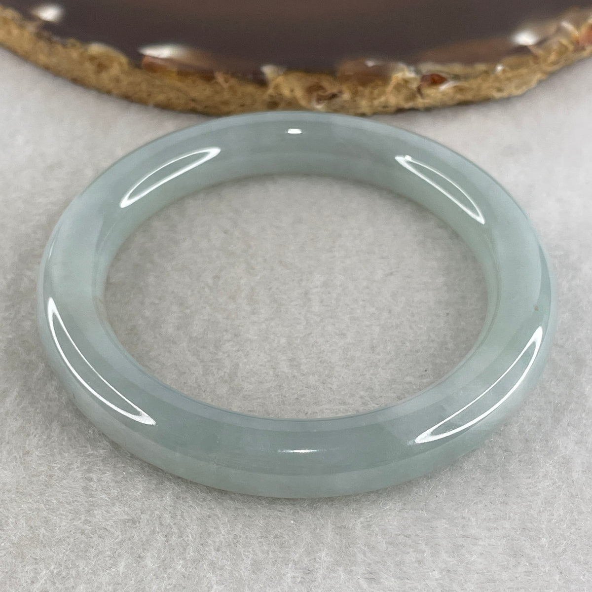 Certified Natural Type A Light Lavender Jadeite Full Round Bangle | 52.0mm Inner Diameter (43.91g | 9.3x9.5mm | Crown & Third Eye Chakra Harmony, Noble Serenity & Peace Shield) (Very Slight Internal Line) - Huangs Jadeite and Jewelry Pte Ltd