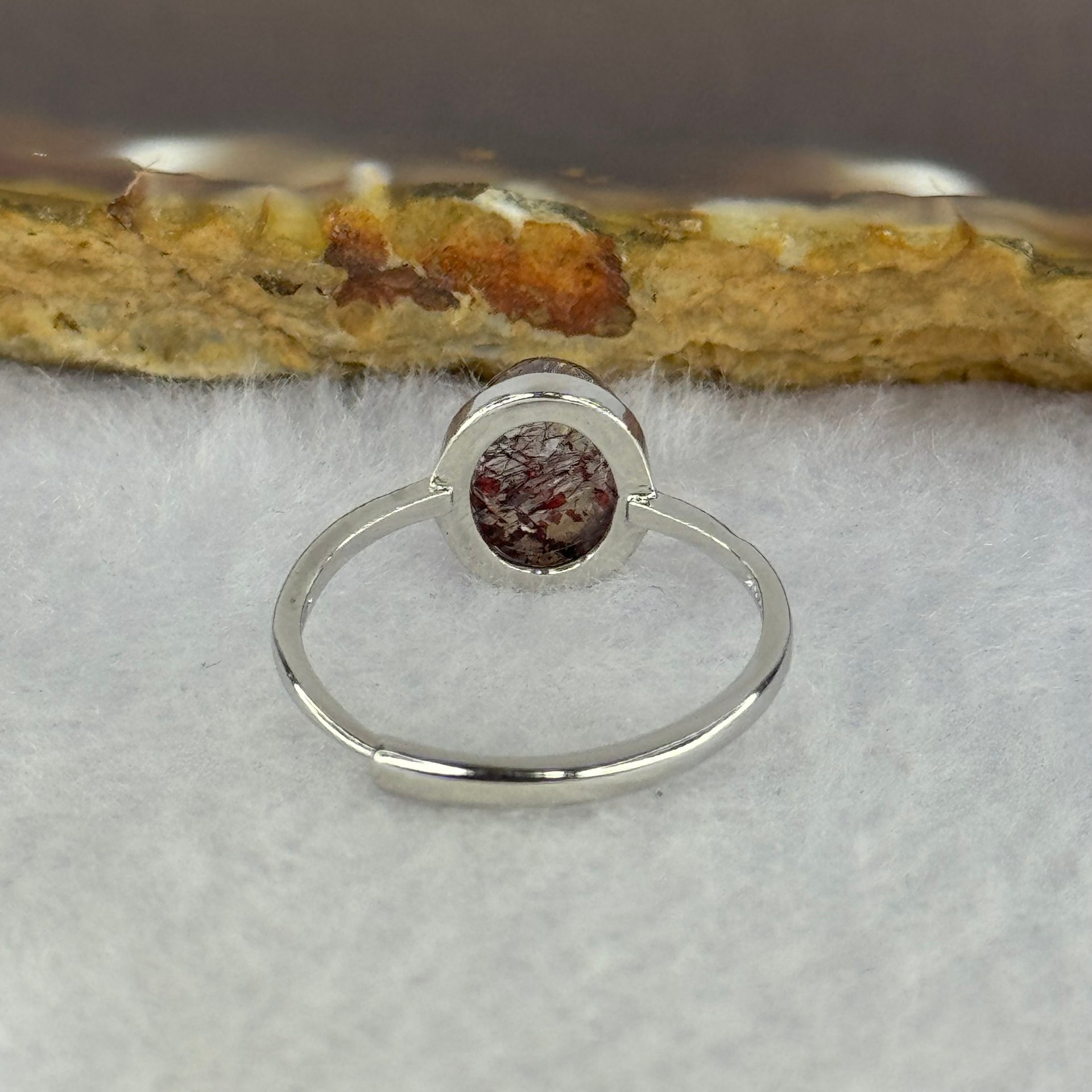 Very Good Grade Natural Super 7 S925 Silver Ring (Adjustable Size) 1.90g 9.4 by 7.6 by 5.5mm - Huangs Jadeite and Jewelry Pte Ltd