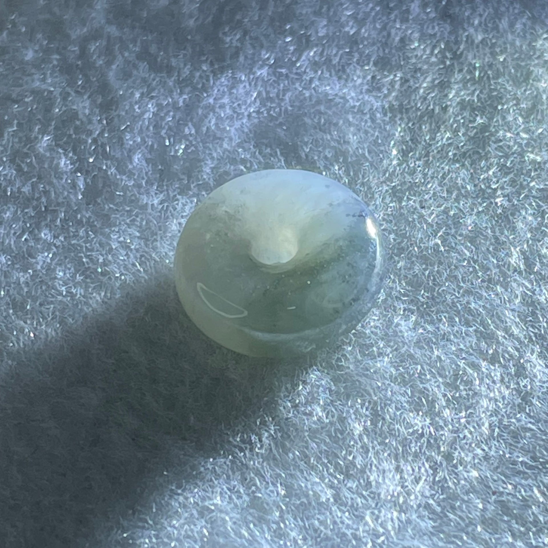 Type A Light Lavender With Wuji Grey Piao Hua Jadeite Ping An Kou Charm/Pendant 2.08g 13.6 by 5.4mm - Huangs Jadeite and Jewelry Pte Ltd