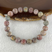 Certified Natural Alashan Agate Greyish Beads Bracelet 21.945g 15.5cm 9.4mm 21Beads - Huangs Jadeite and Jewelry Pte Ltd