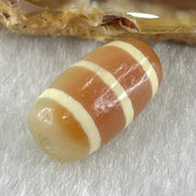 Natural Powerful Tibetan Old Oily Agate 3-Lines Dzi Bead Heavenly Master (Tian Zhu) 三行天诛 3.01g 18.3 by 10.4mm - Huangs Jadeite and Jewelry Pte Ltd