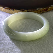 Type A Natural Light Green Jadeite Bangle Internal Diameter 56.0mm 59.04g 12.4 by 9.3mm (Close to Perfect) - Huangs Jadeite and Jewelry Pte Ltd