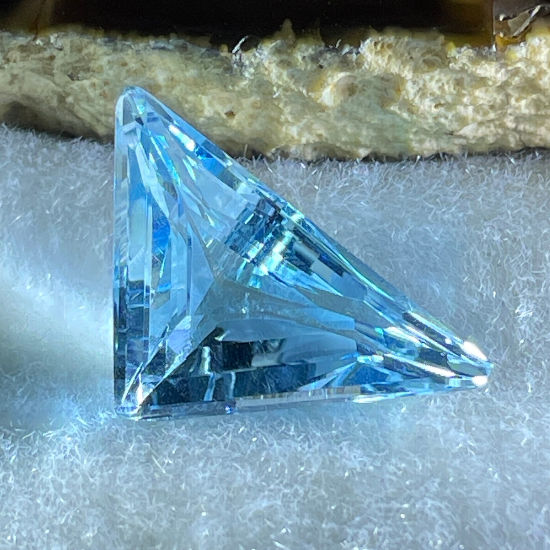 Natural Sky Blue Topaz Trillion Shape 10.32ct 21.3 by 12.4 by 7.9mm - Huangs Jadeite and Jewelry Pte Ltd