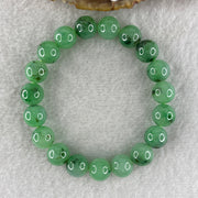 Certified High Quality Type A Semi Icy Green Jade Jadeite Bracelet 32.48g 10.0mm bead 19 beads 15.5cm, - Huangs Jadeite and Jewelry Pte Ltd