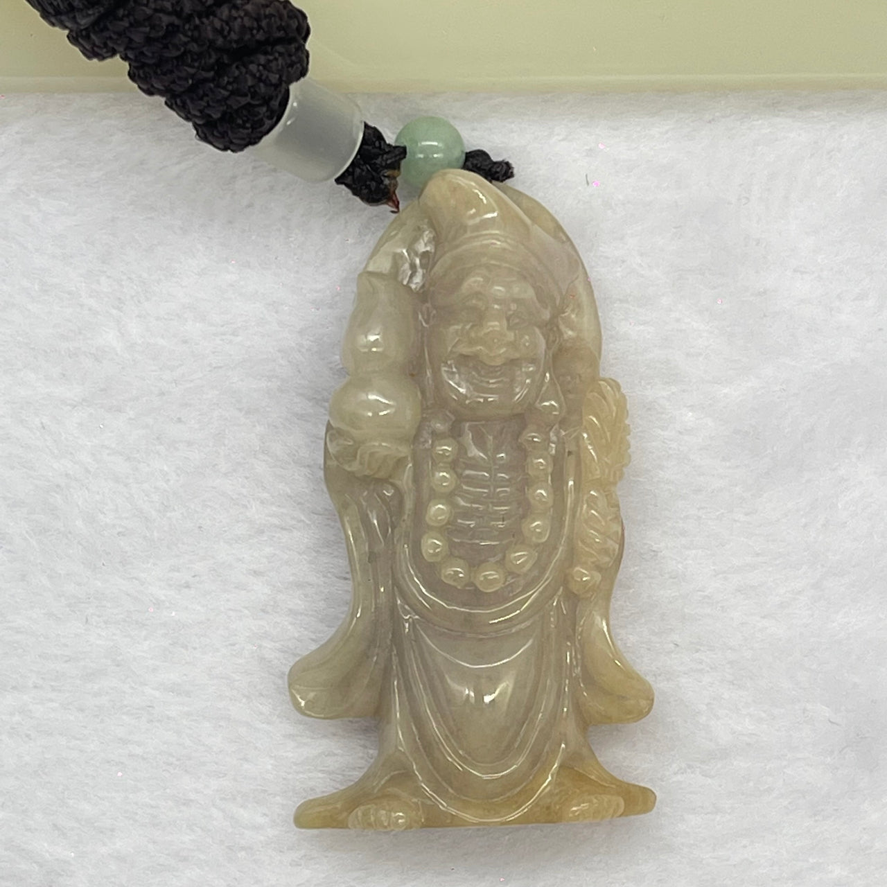 Type A Lavender with Yellow Jadeite Ji Gong Pendant 39.03g 58.0 by 32.6 by 13.3mm - Huangs Jadeite and Jewelry Pte Ltd